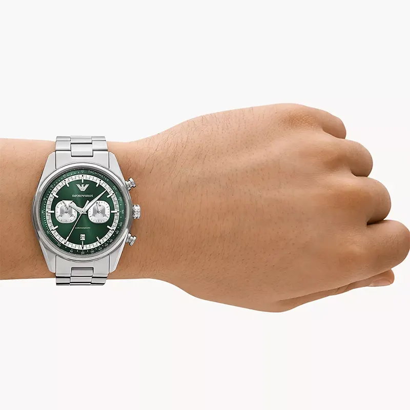 Emporio Armani Racer Chronograph Green Dial Men's Watch | AR11637
