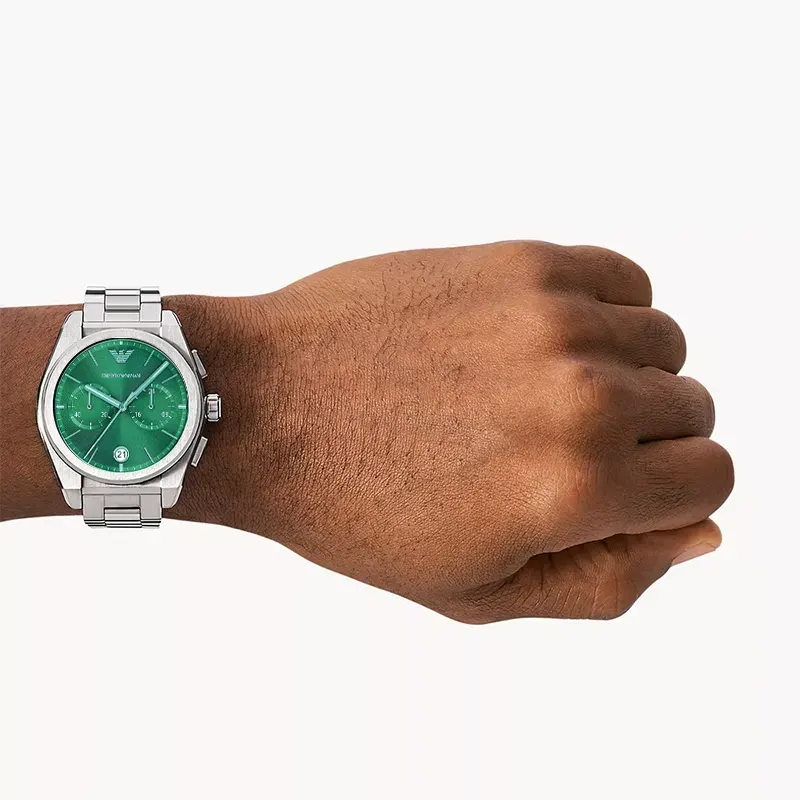 Emporio Armani Federico Chronograph Green Dial Men's Watch | AR11640