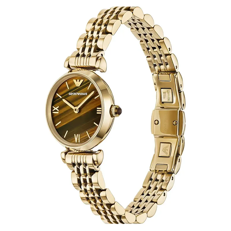 Emporio Armani Classic Brown Dial Gold-Tone Ladies Watch | AR11703