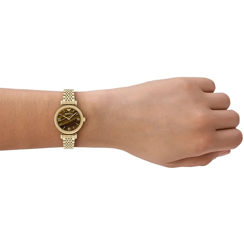 Emporio Armani Classic Brown Dial Gold-Tone Ladies Watch | AR11703
