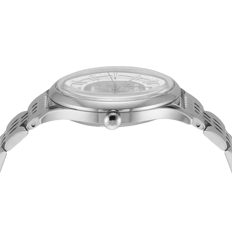 Emporio Armani Meccanico Skeleton White Dial Men's Watch | AR1945