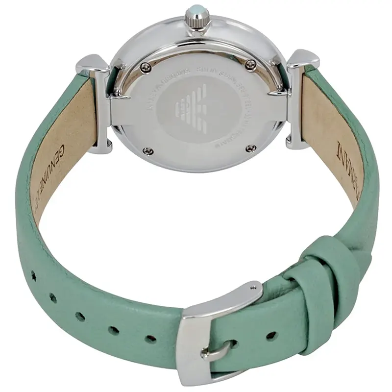 Emporio Armani Gianni T-Bar Green Mother Of Pearl Dial Ladies Watch | AR1959