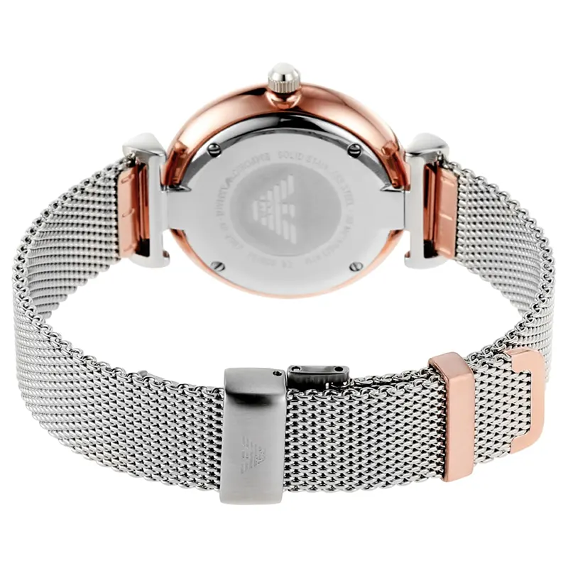 Emporio Armani Gianni T-Bar Mop Dial Mesh Chain Ladies Watch | AR2067
