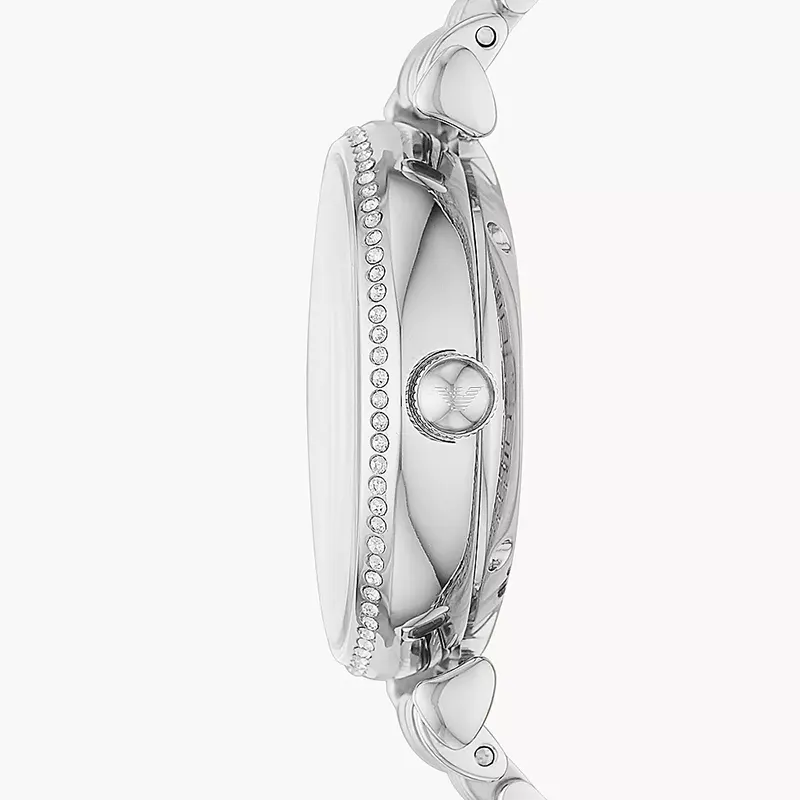 Emporio Armani Automatic Crystal Silver Dial Ladies Watch | AR60022