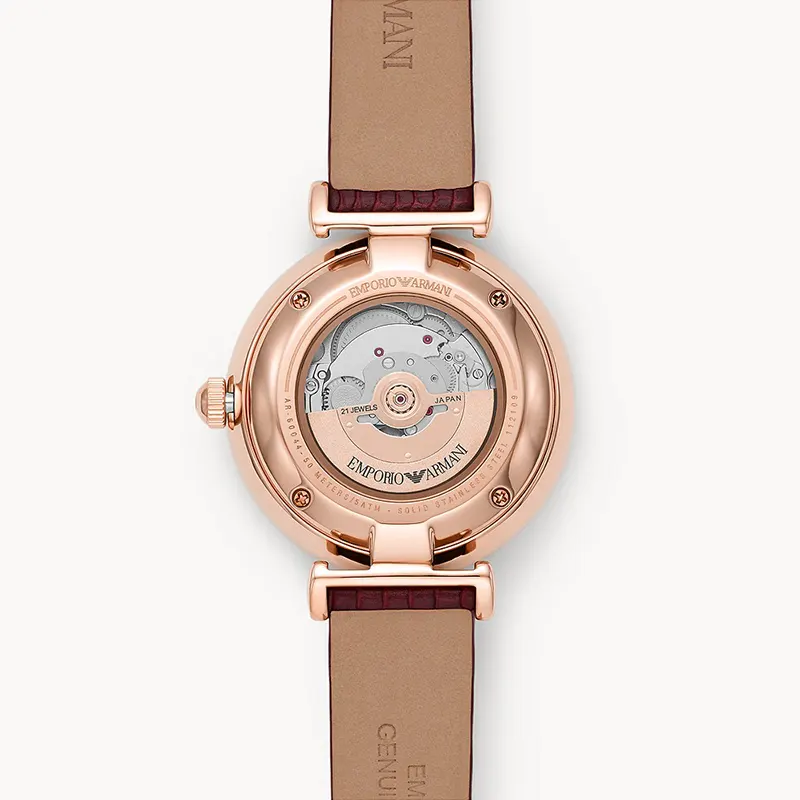 Emporio Armani Meccanico Automatic Crystal Silver Dial Ladies Watch | AR60044