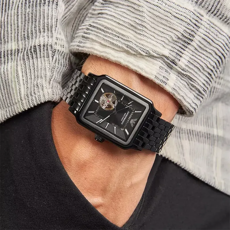 Emporio Armani Meccanico Open Heart Black Dial Men's Watch | AR60058
