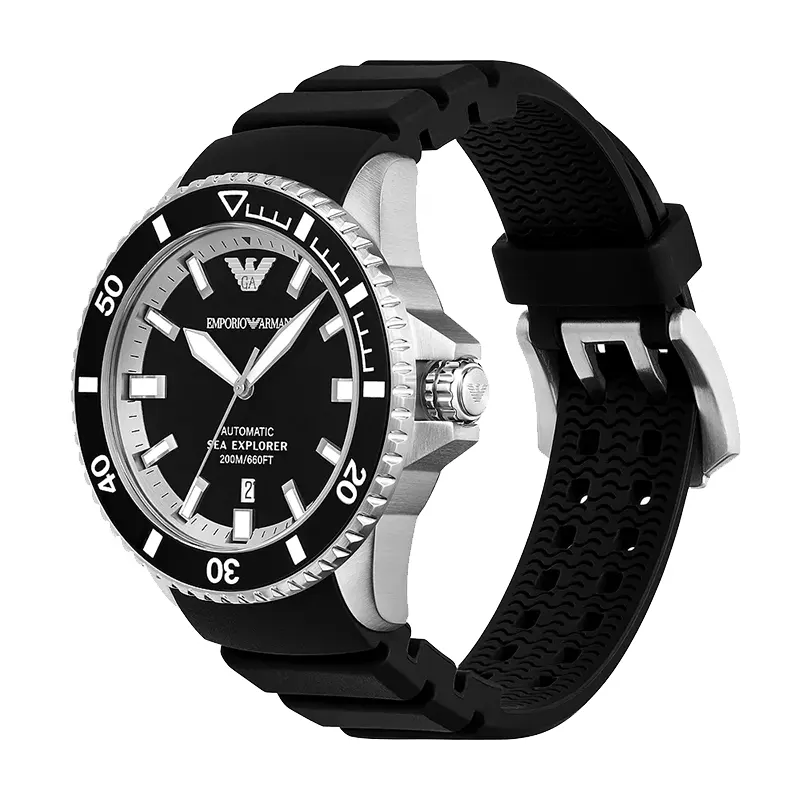 Emporio Armani Sea Explorer Automatic Black Dial Men's Watch | AR60078
