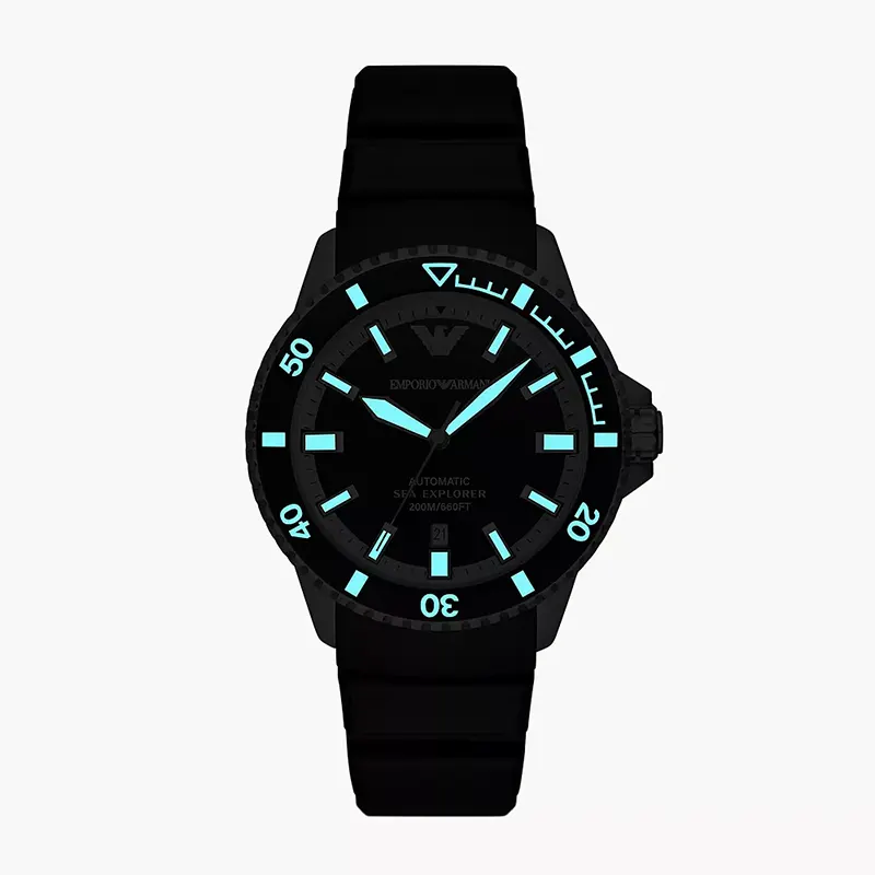 Emporio Armani Sea Explorer Automatic Black Dial Men's Watch | AR60078