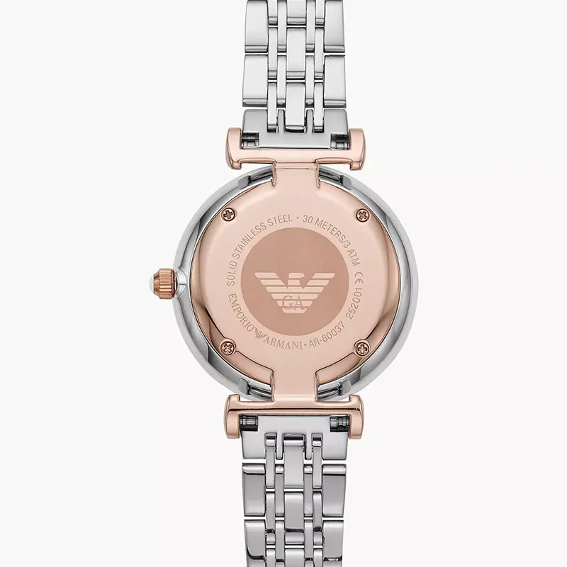 Emporio Armani White Mop Dial Two-tone Ladies Watch | AR80037