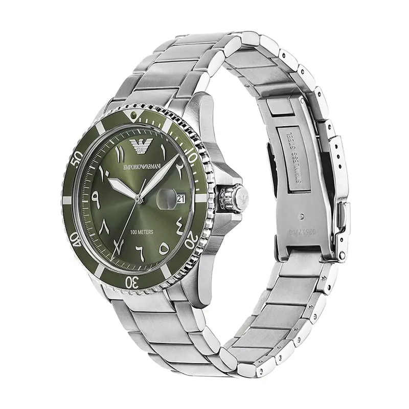 Emporio Armani Sea Explorer Green Dial Men's Watch | AR80072SET