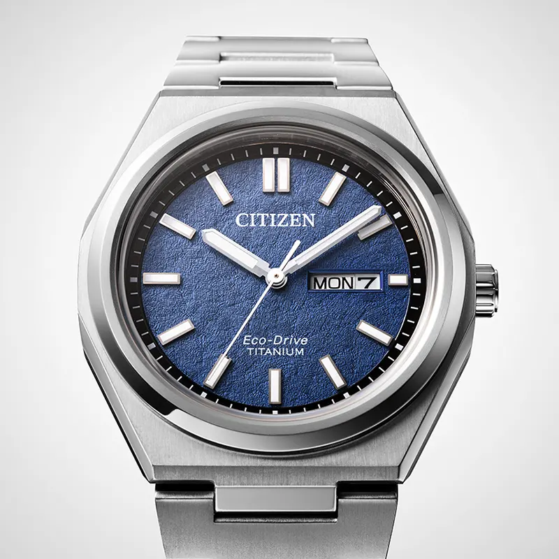 Citizen Zenshin Eco-Drive Blue Dial Super Titanium Men’s Watch | AW0130-85L