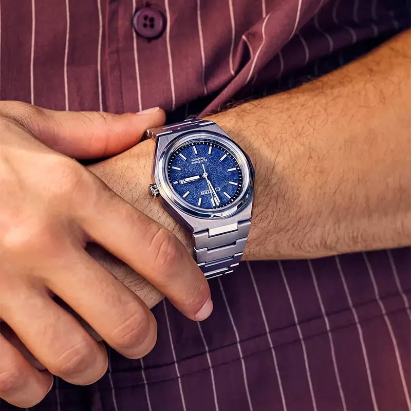 Citizen Zenshin Eco-Drive Blue Dial Super Titanium Men’s Watch | AW0130-85L