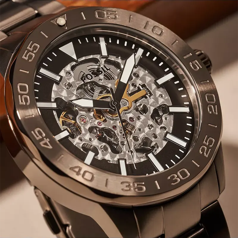 Fossil Bannon Automatic Smoke Stainless Steel Men's Watch | BQ2678