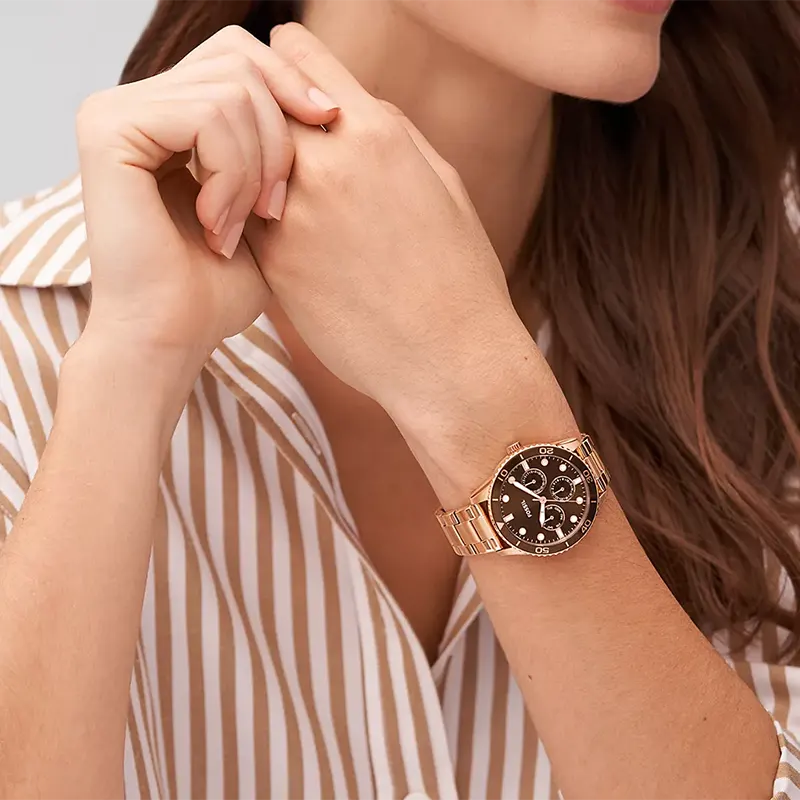 Fossil His and Hers Bannon Rose Gold-tone Brown Dial Watch Box Set  BQ2827SET