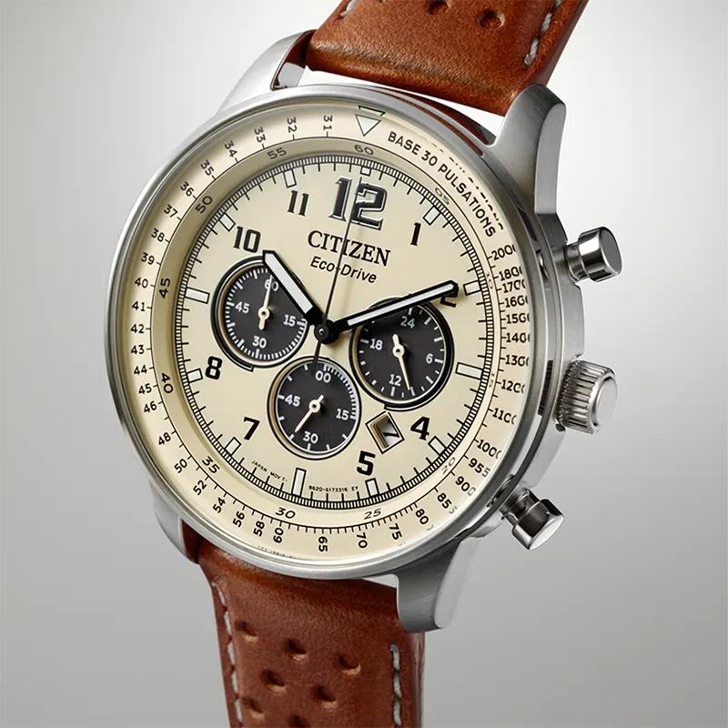 Citizen Eco-Drive Chronograph Cream Dial Men's Watch | CA4500-08X