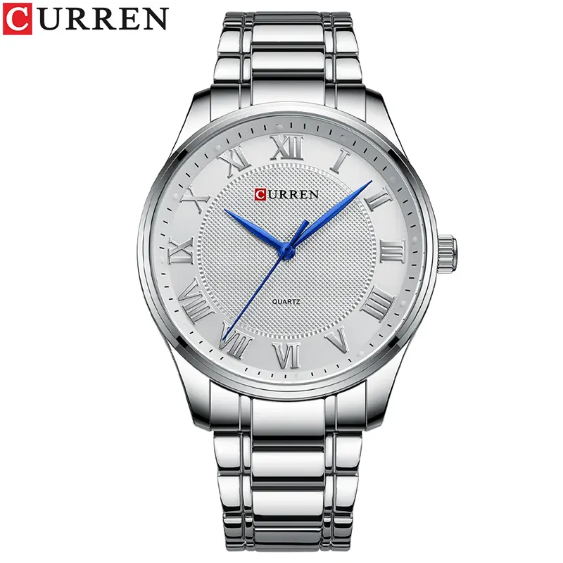 Curren 8409 Fashion White Dial Silver-tone Men's Watch