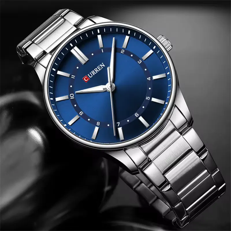 Curren 8430 Luxury Blue Dial Silver-tone Men’s Watch