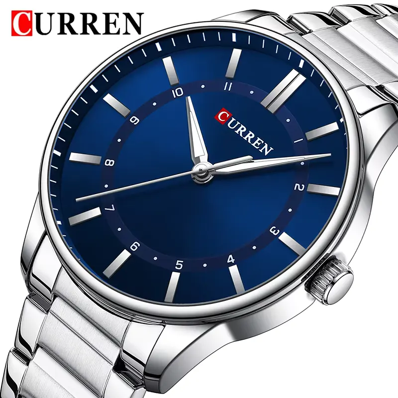 Curren 8430 Luxury Blue Dial Silver-tone Men’s Watch