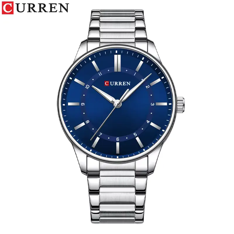 Curren 8430 Luxury Blue Dial Silver-tone Men’s Watch