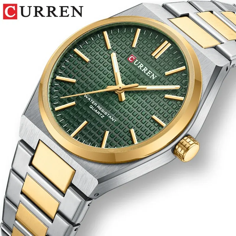 Curren 8439 Fashion Green Dial Two-tone Men's Watch