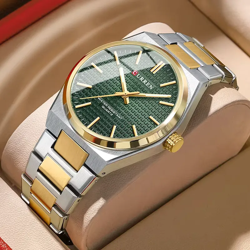 Curren 8439 Fashion Green Dial Two-tone Men's Watch