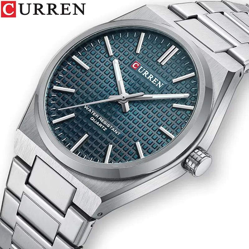 Curren Fashion Blue Dial Silver-tone Men's Watch | 8439