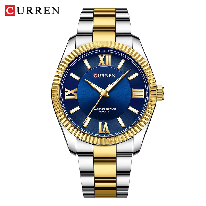 Curren Luxury Blue Dial Two-tone Men’s Watch | 8453