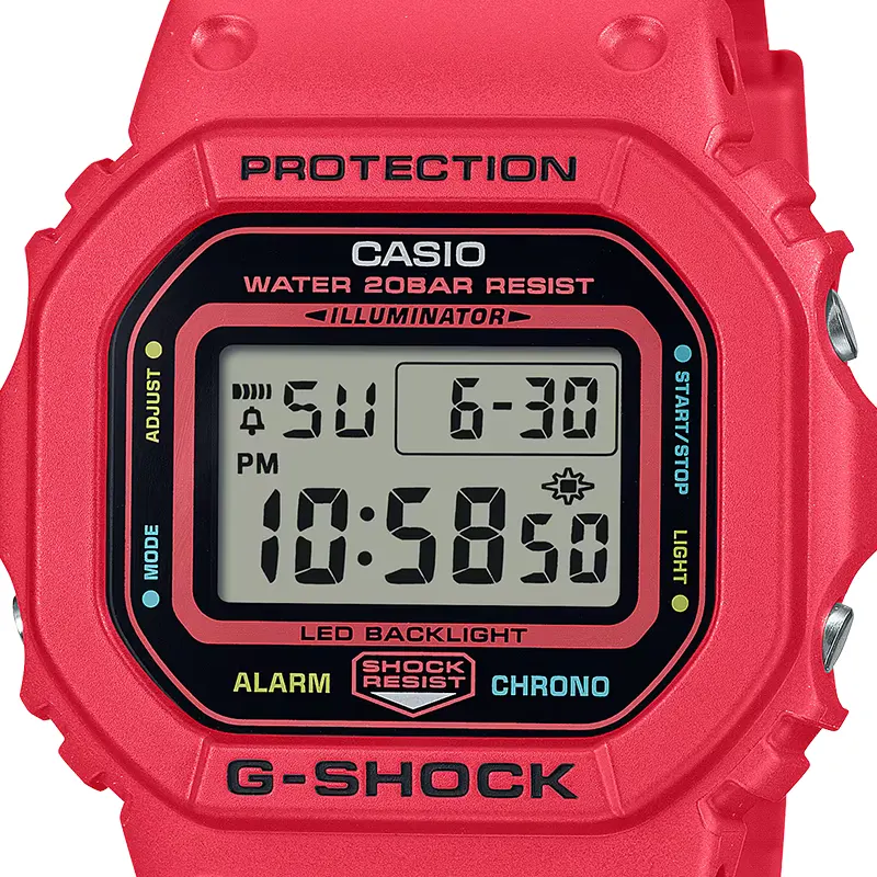 Casio G-Shock Classic Red Digital Sports Watch for Men | DW-5600EP-4