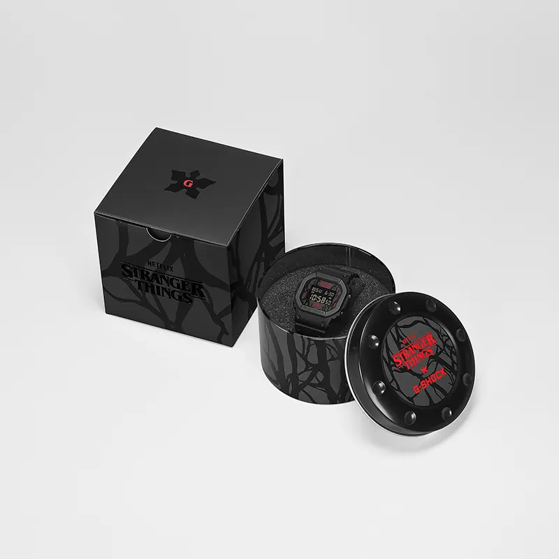Casio G-Shock X Stranger Things Black Dial Men’s Watch | DW-5600STT-1