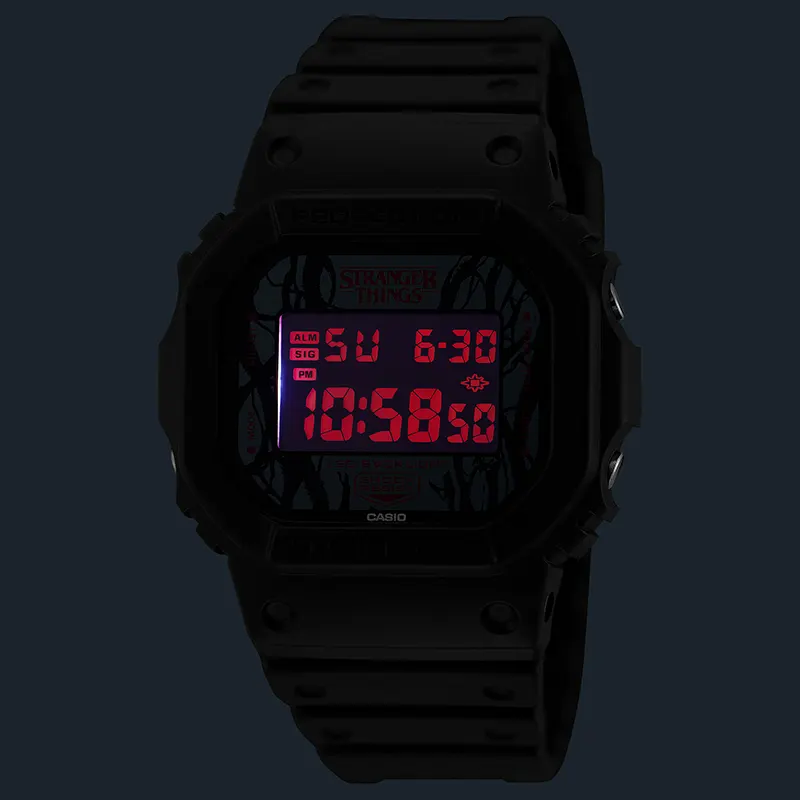 Casio G-Shock X Stranger Things Black Dial Men’s Watch | DW-5600STT-1