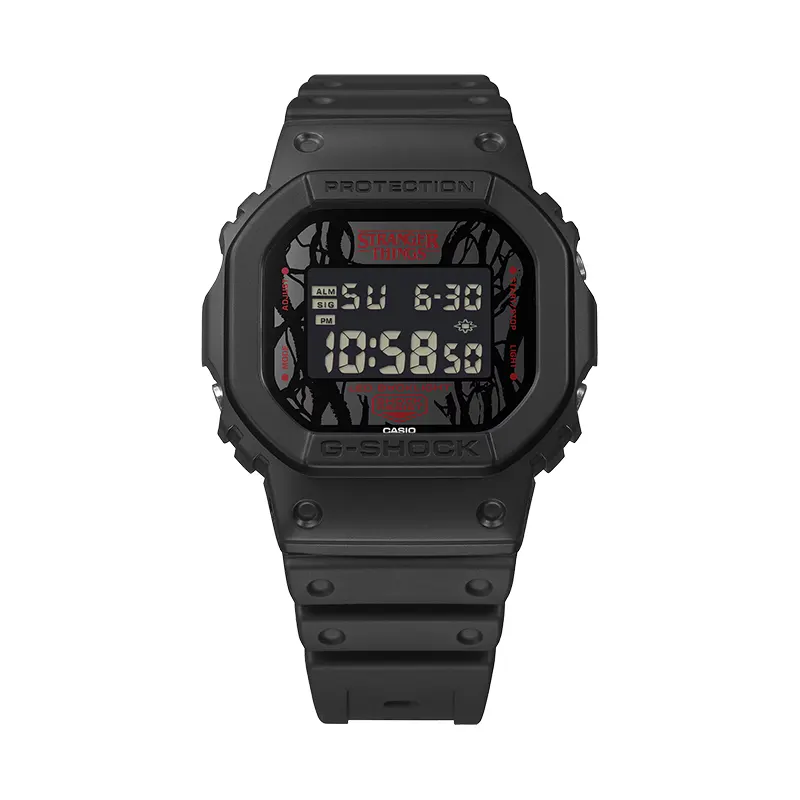 Casio G-Shock X Stranger Things Black Dial Men’s Watch | DW-5600STT-1