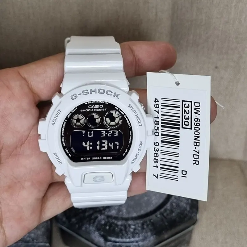 Casio G-Shock DW-6900NB-7 Black Dial White Men's Watch