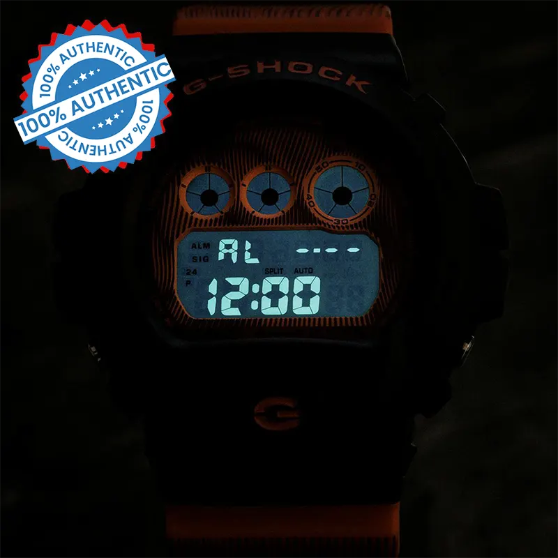 Casio G-Shock DW-6900TD-4 'Time Distortion' Orange Strap Men's Watch