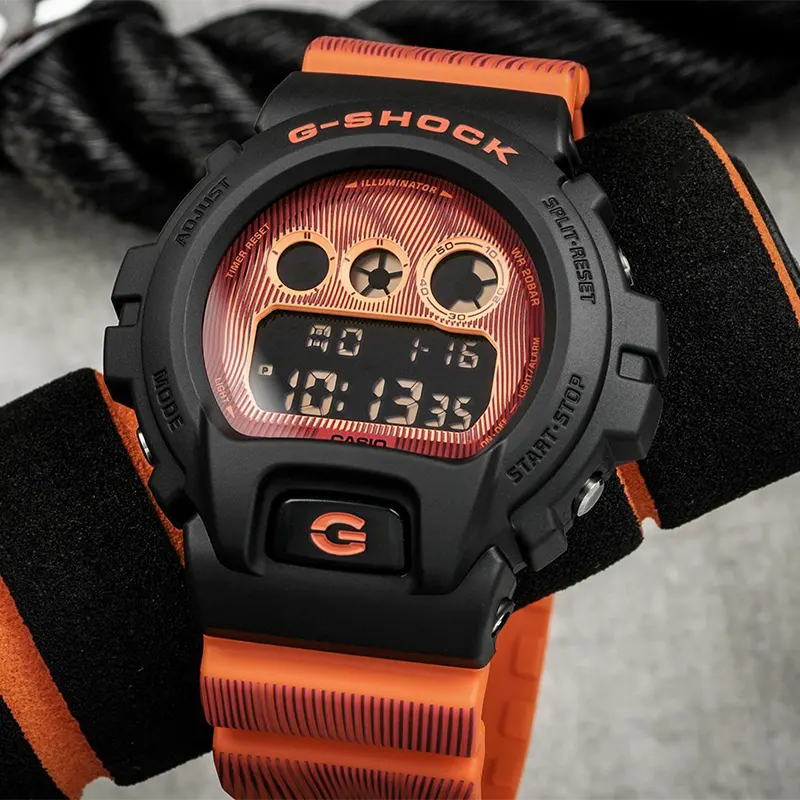 Casio G-Shock DW-6900TD-4 'Time Distortion' Orange Strap Men's Watch