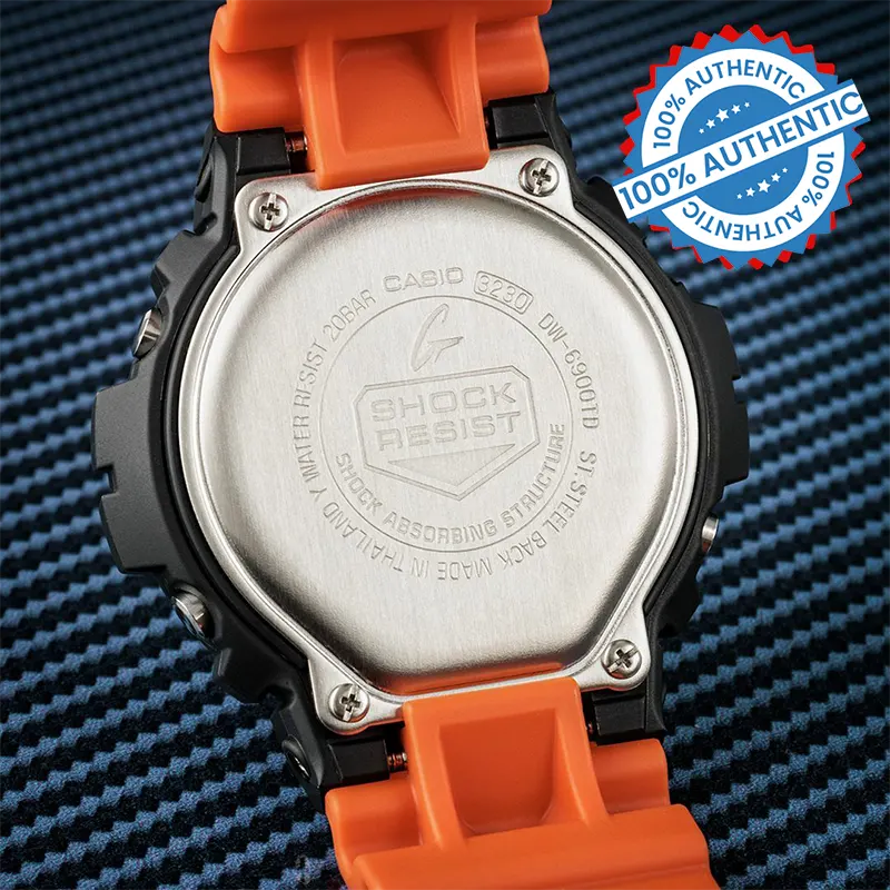 Casio G-Shock DW-6900TD-4 'Time Distortion' Orange Strap Men's Watch