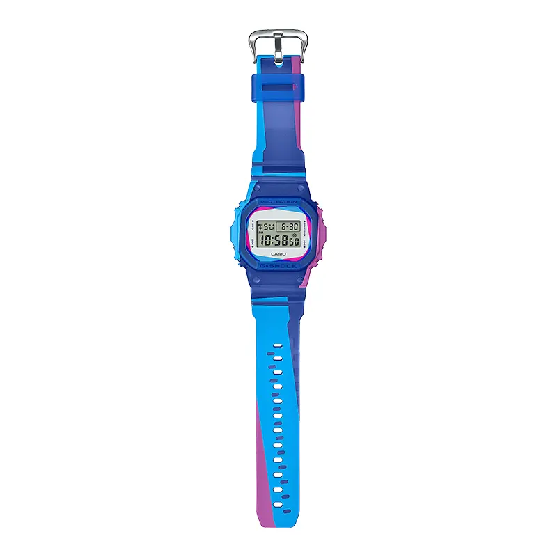 Casio G-Shock 5600 Series Off-Center Print Blue Digital Men’s Watch | DWE-5600PR-2