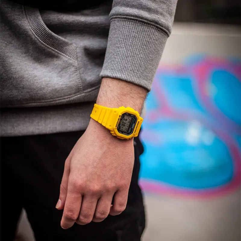 Casio G-Shock Iconic Square Digital Dial Yellow Men's Watch | DWE-5600R-9