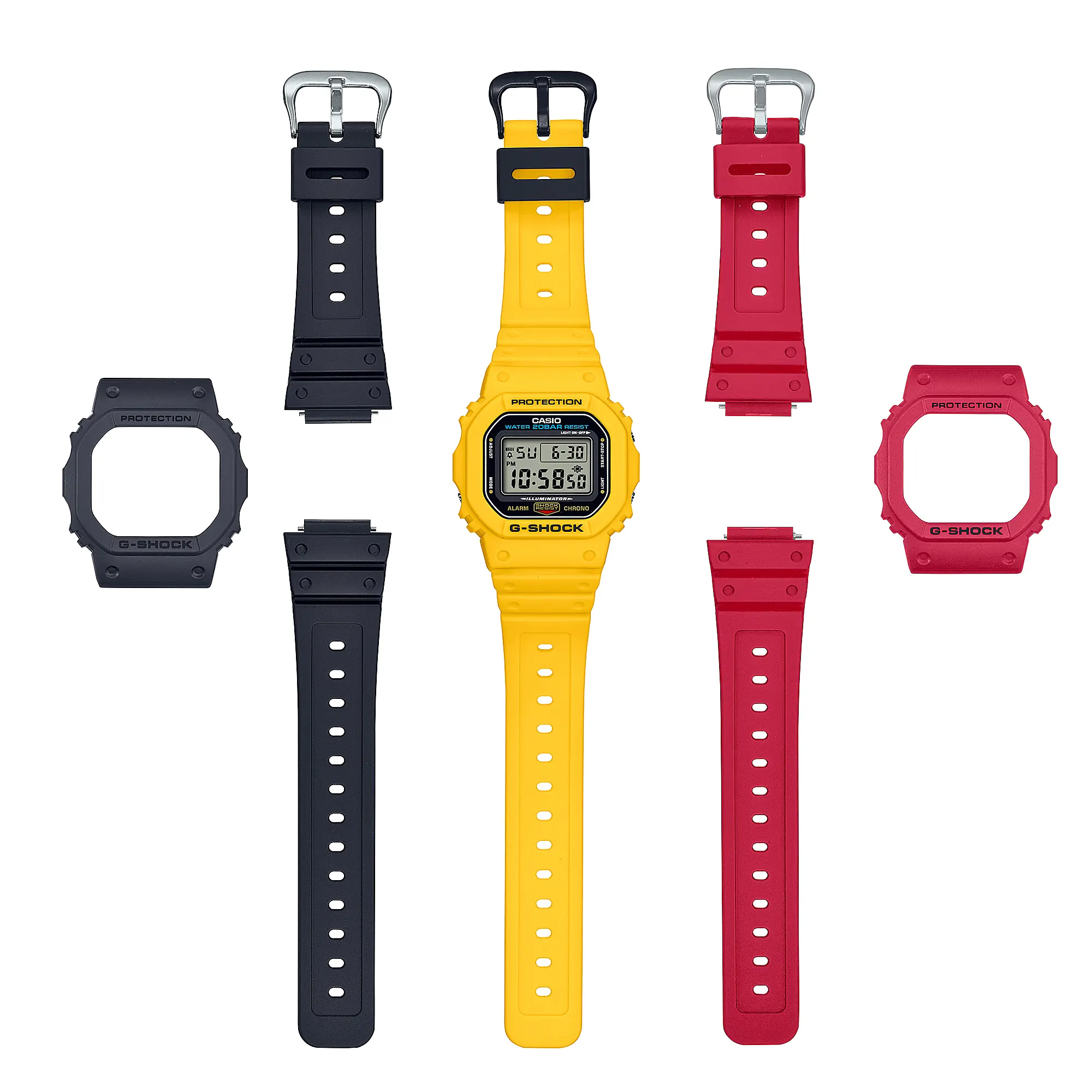 Casio G-Shock Iconic Square Digital Dial Yellow Men's Watch | DWE-5600R-9