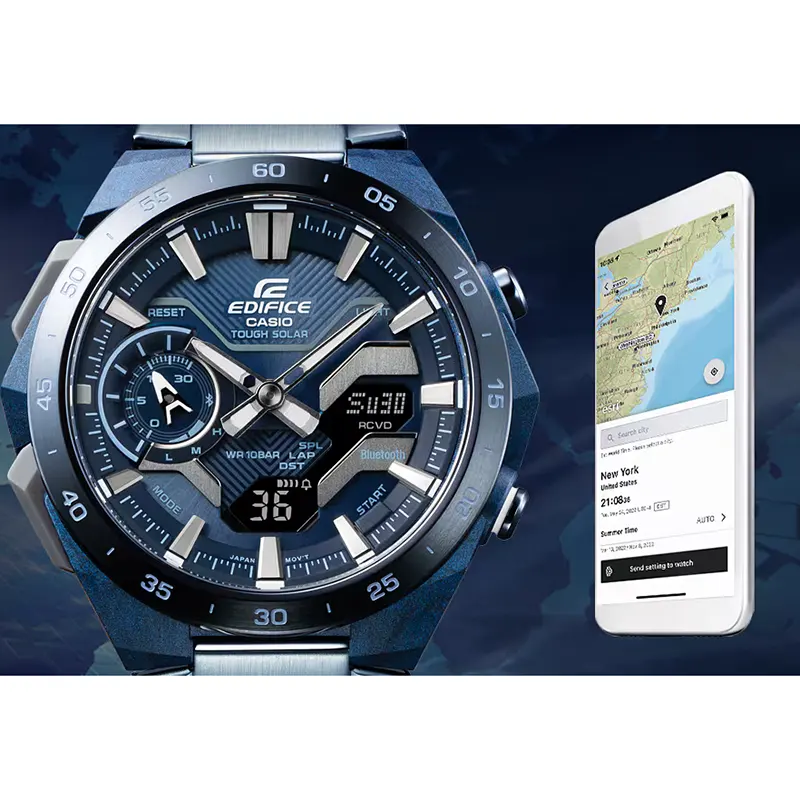 Casio Edifice Windflow Cool Blue Edition Solar Men's Watch | ECB-2200CB-2A