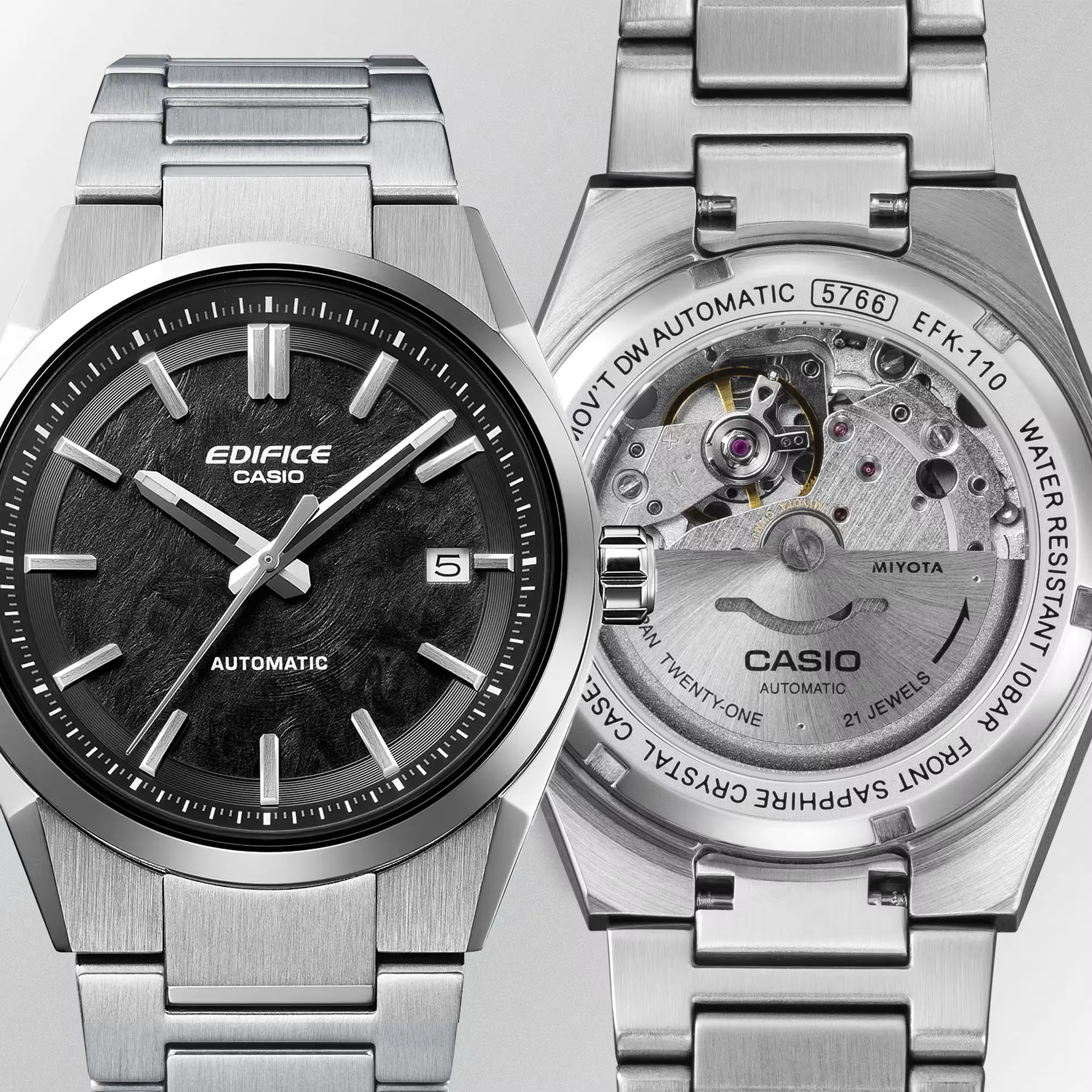 Casio Edifice Automatic Electroformed Textured Black Dial Men's Watch | EFK-110D-1A