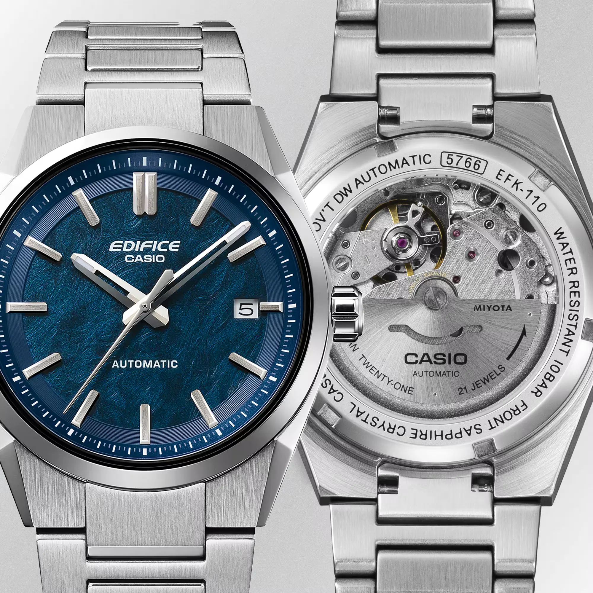 Casio Edifice Automatic Electroformed Textured Blue Dial Men's Watch | EFK-110D-2A