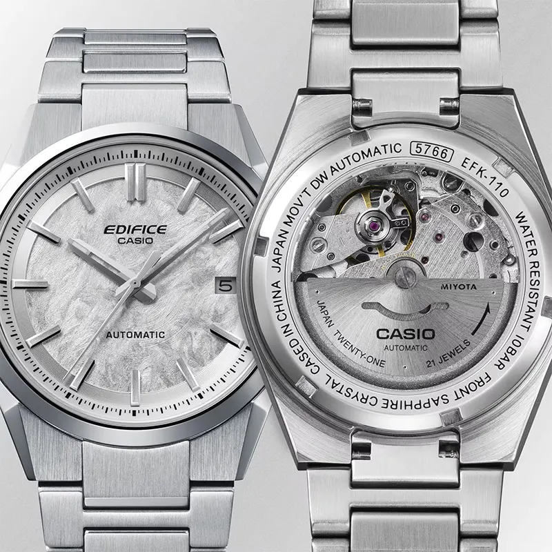 Casio Edifice Automatic Electroformed Textured Silver Dial Men's Watch | EFK-110D-7A
