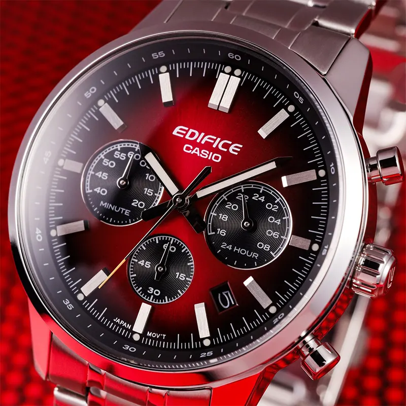 Casio Edifice Chronograph Gradated Burgundy Dial Men's Watch | EFR-575D-4A