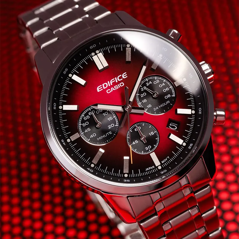 Casio Edifice Chronograph Gradated Burgundy Dial Men's Watch | EFR-575D-4A
