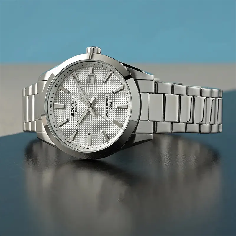 Casio Edifice Motorsports White Clous de Paris Dial Men's Watch | EFV-160D-7AV