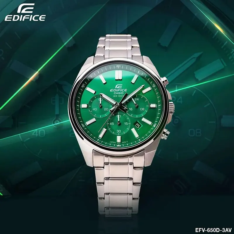 Casio Edifice EFV-650D-3AV Chronograph Green Dial Men's Watch