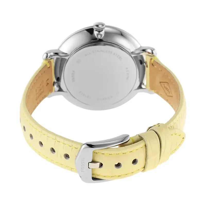 Fossil Jacqueline Floral Motif Dial Yellow Leather Ladies Watch | ES4812