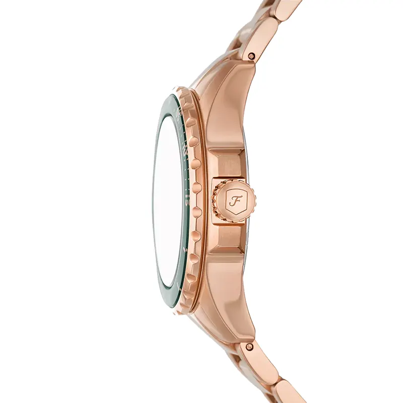Fossil Blue Dive Green Dial Rose Gold-Tone Ladies Watch | ES5371
