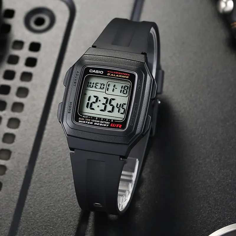 Bracelet De Montre En Résine Noire Pour Casio F-201WA, F-201W, F-201WAM - Neuf Avec Étiquettes