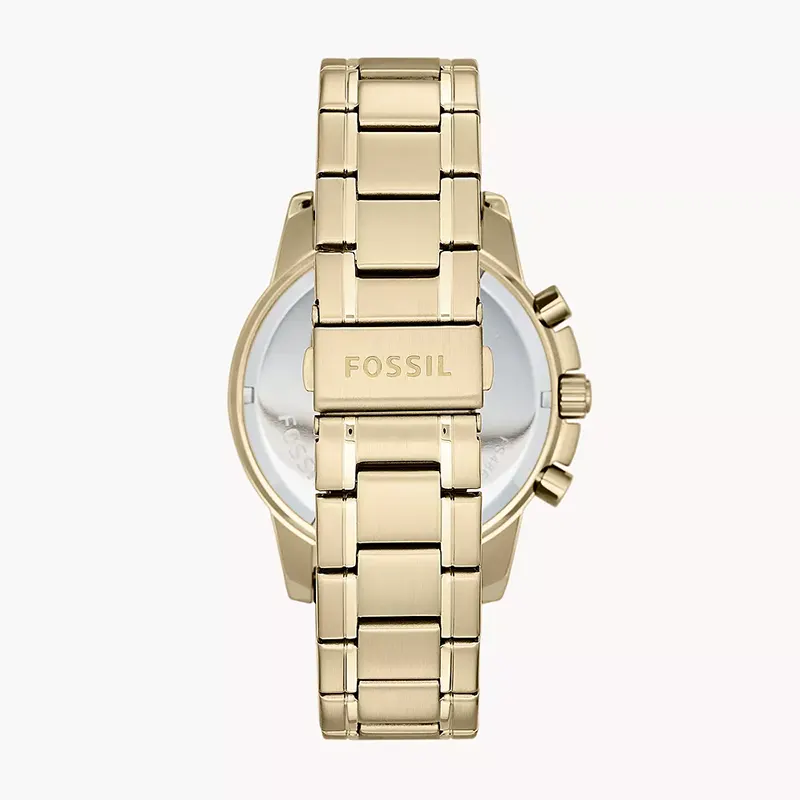 Fossil Dean Chronograph Champagne Dial Gold-tone Men's Watch | FS4867